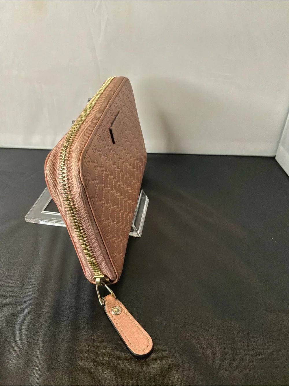Gucci Pink Microguccissima zippy wallet